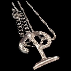 Necklace with a Swarvorski Crystal Letter "P" Charm